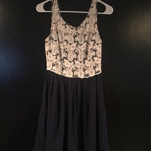 navy blue & lace dress